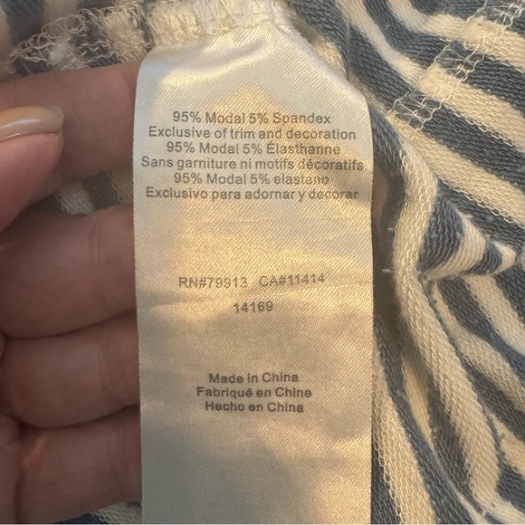 A PEA IN THE POD Blue Stripe Tank Midi Dress Stretch Jersey Rouching Maternity - Picture 7 of 8